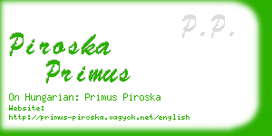 piroska primus business card